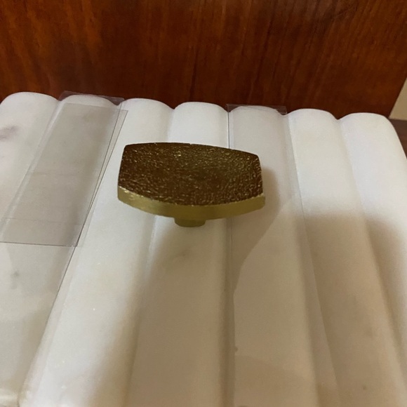 White  Alabaster Marble Fluted Jewelry/Trinket Box Gold Accent Handle Modern - Picture 4 of 8